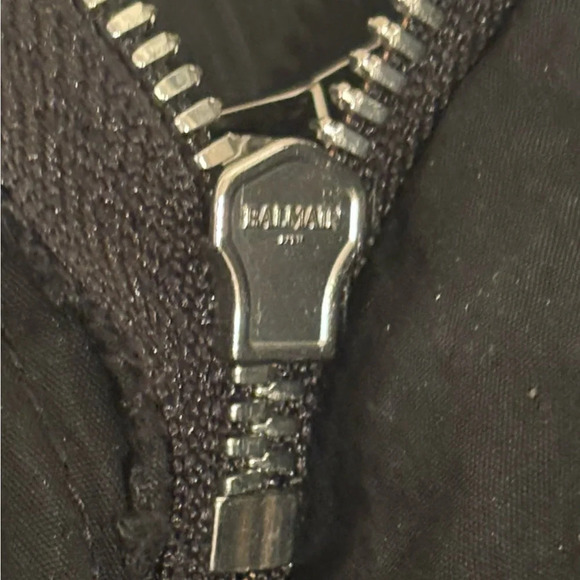 Balmain NWT black distressed zipper detail pants size 46 silver hardware $1500 - Picture 7 of 16